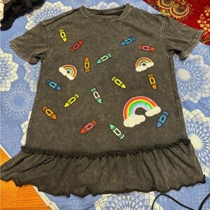 Crayon and Rainbow women dress  - dark grey